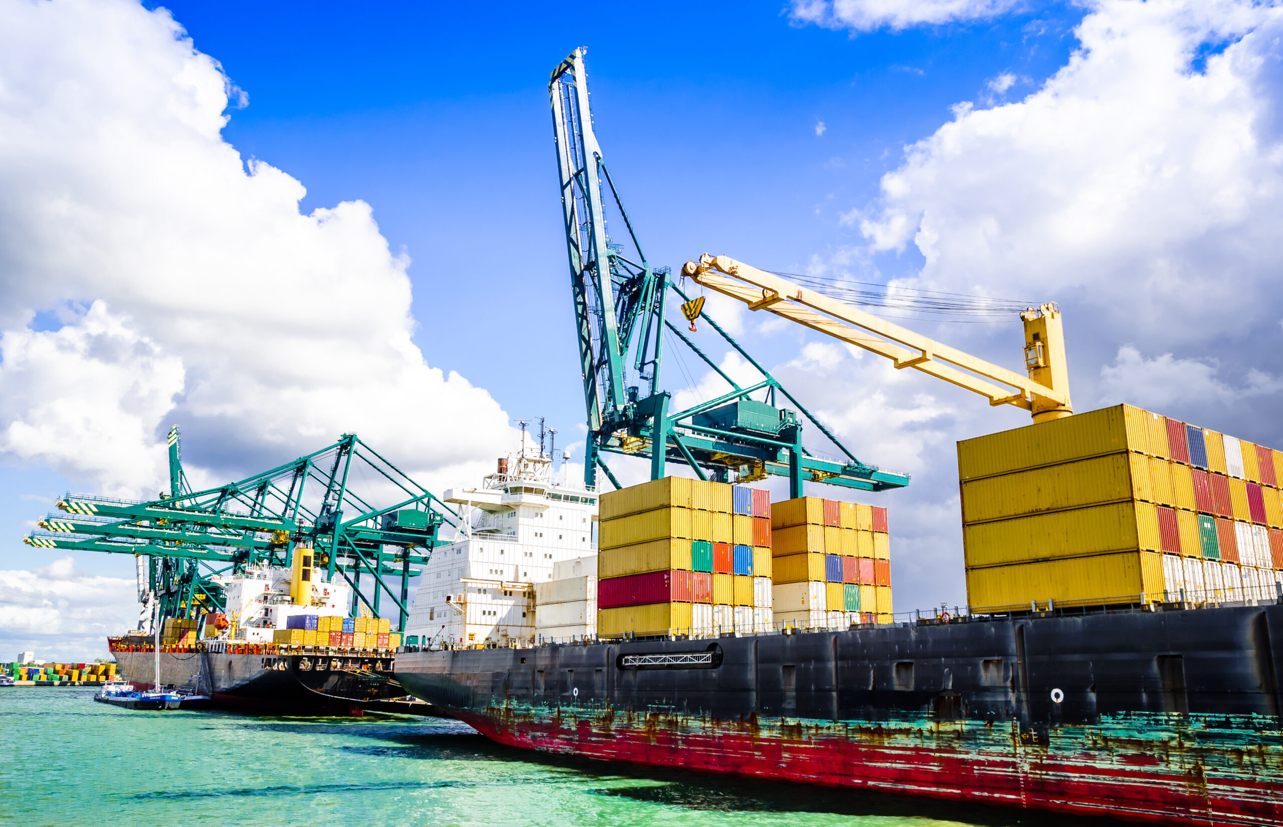 Container ship docked