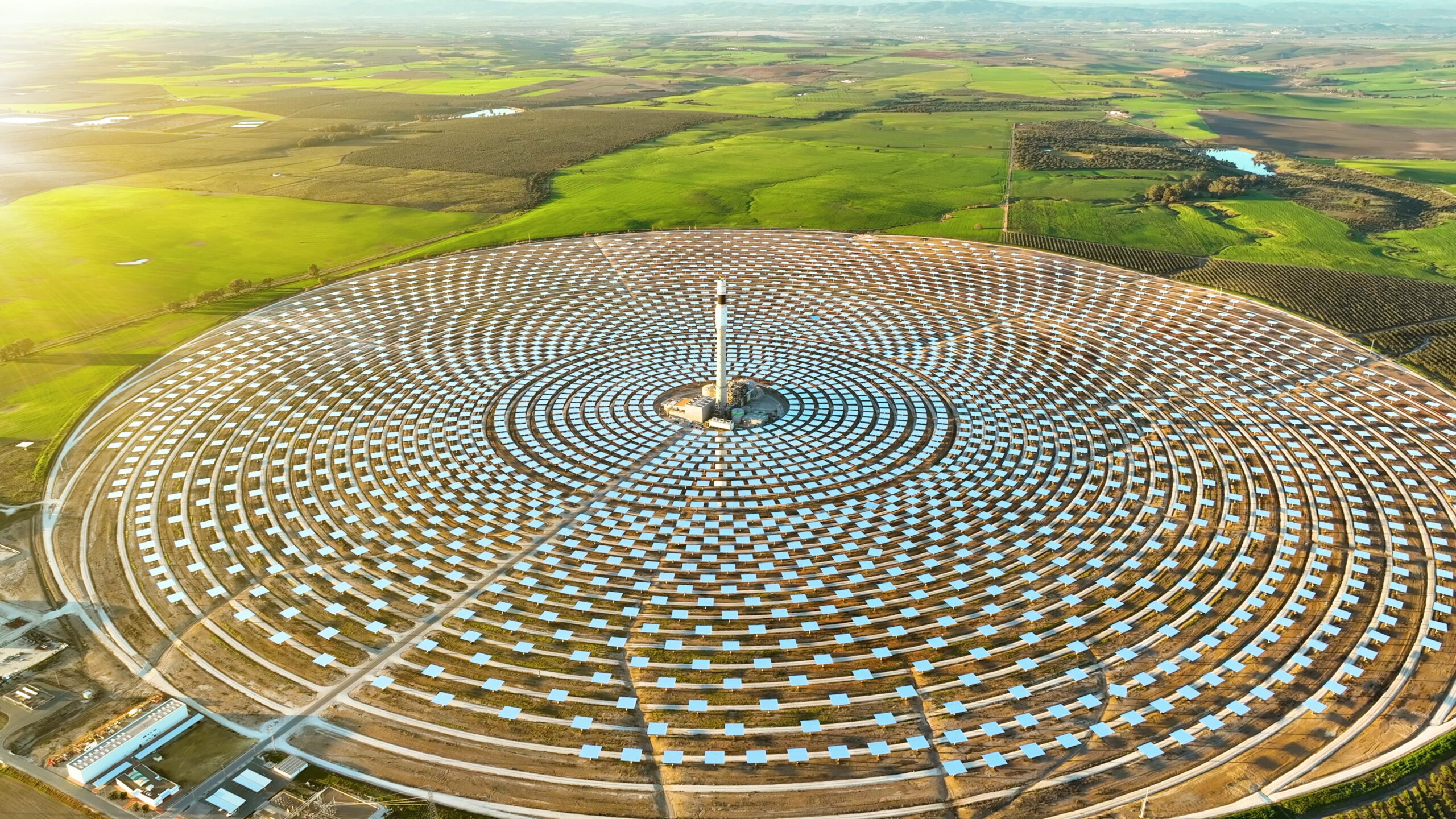 Aerial view of solar plant