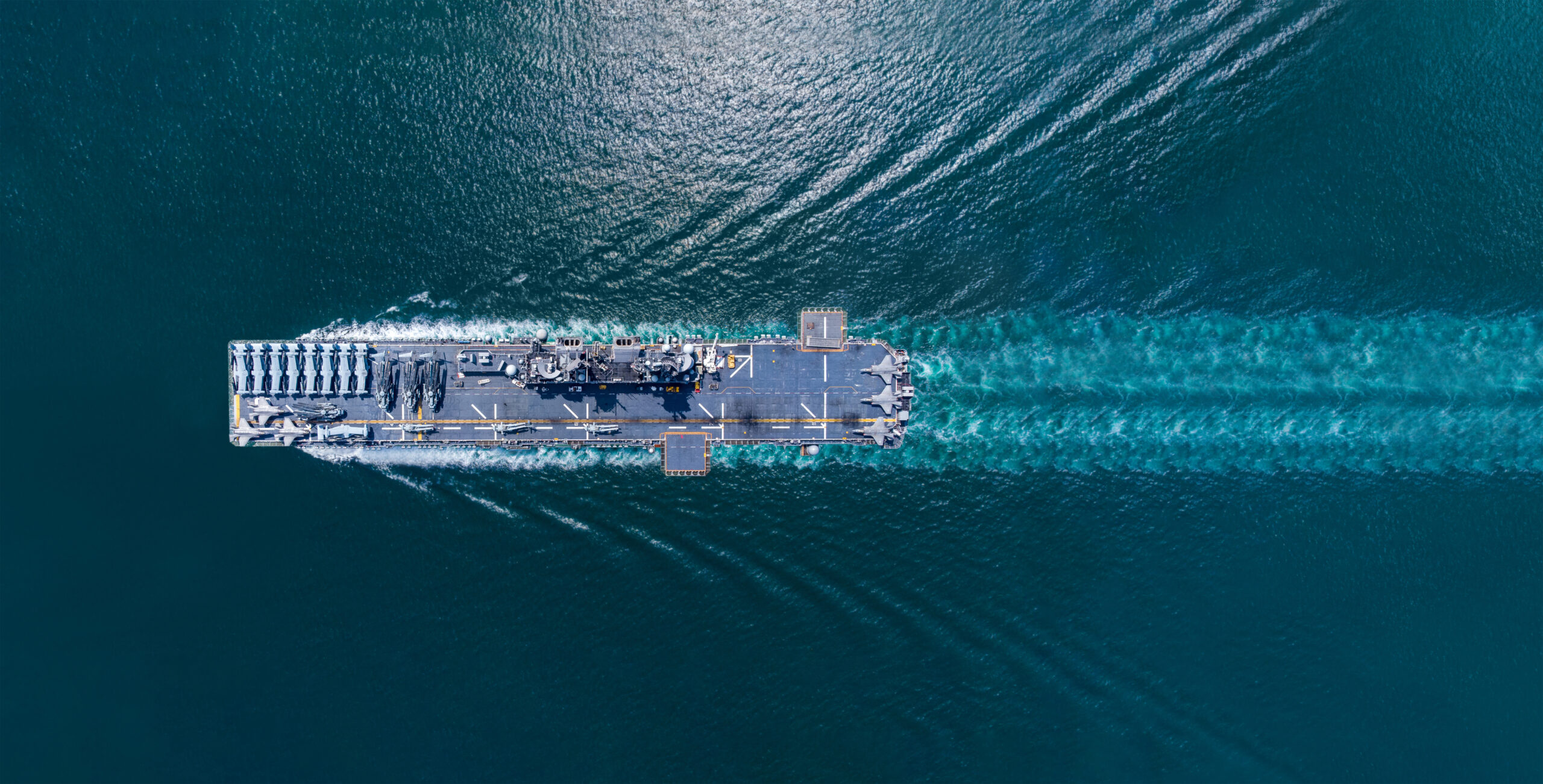 Military ship at sea