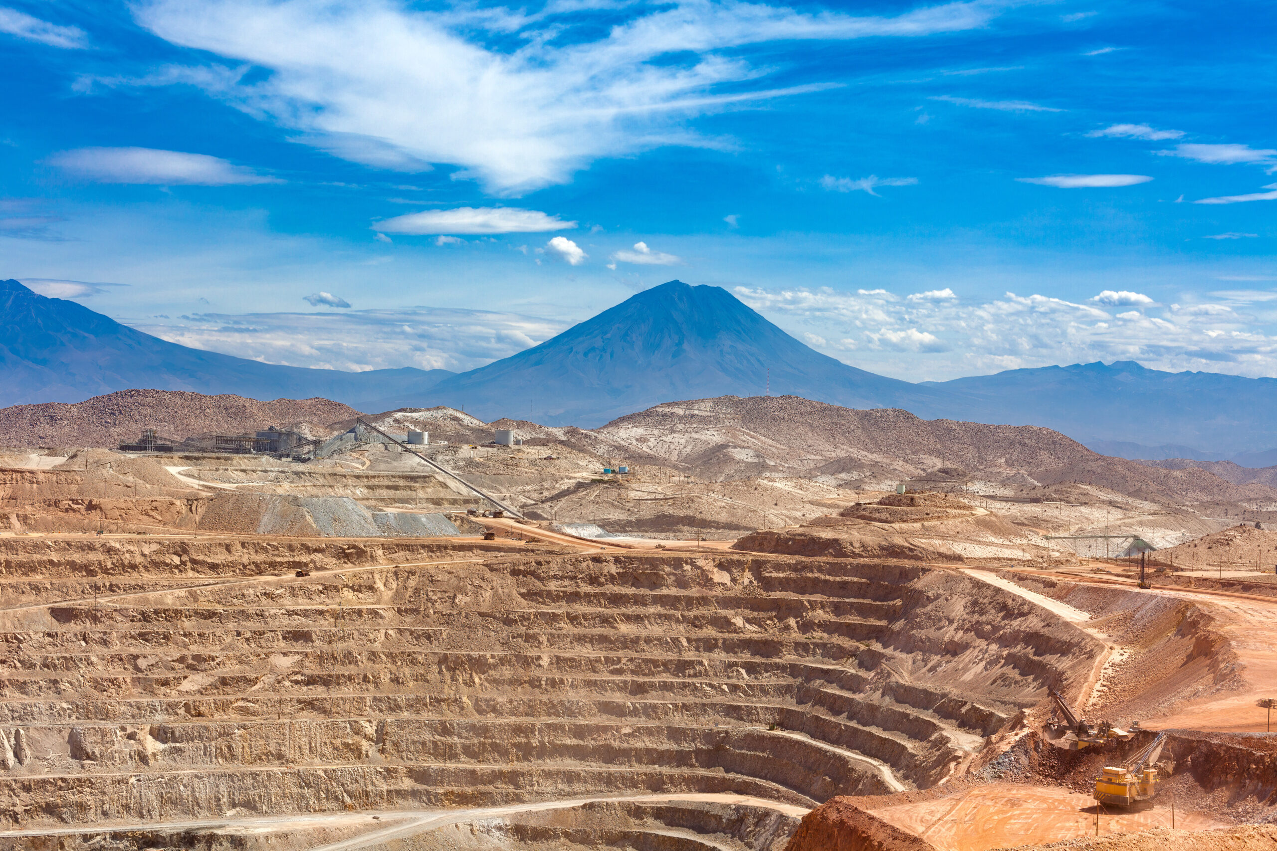 The pit of an open pit mine