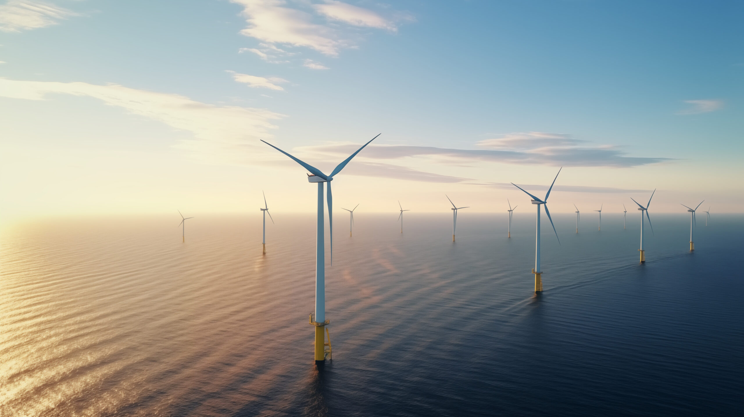 Wind turbine at sunset